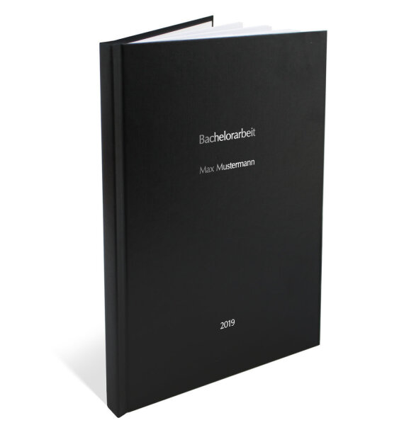 DIN A4 Hardcover Light schwarz - Prägung silber