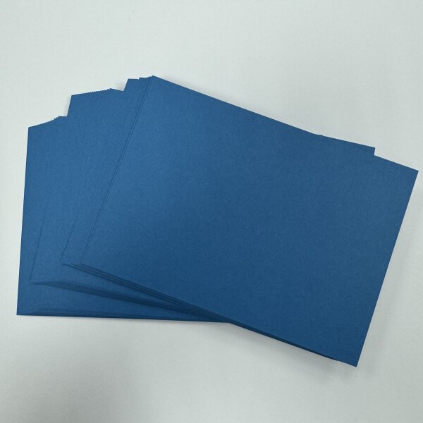 Notizkarten DIN A6 - Cobaltblau - 250g/m² Karton - 50 Stück