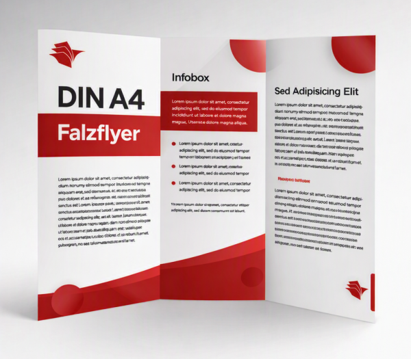 DIN A4 (210x297mm) Falzflyer doppelseitig | Wickelfalz Zickzack